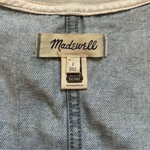 Madewell Women's Denim Scoop Neck Vest in Edmonson Wash 2 / S - Picture 6 of 12